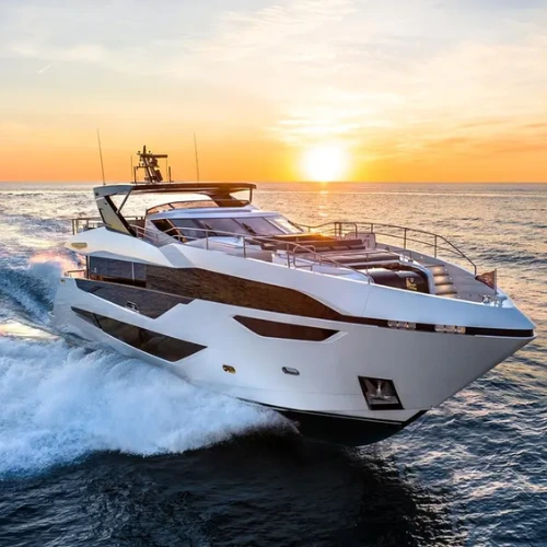 Sunseeker yacht on the ocean